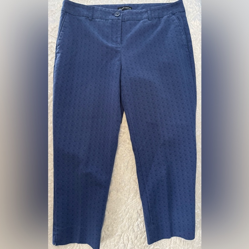 Hilary Radley Geometric Navy Pants